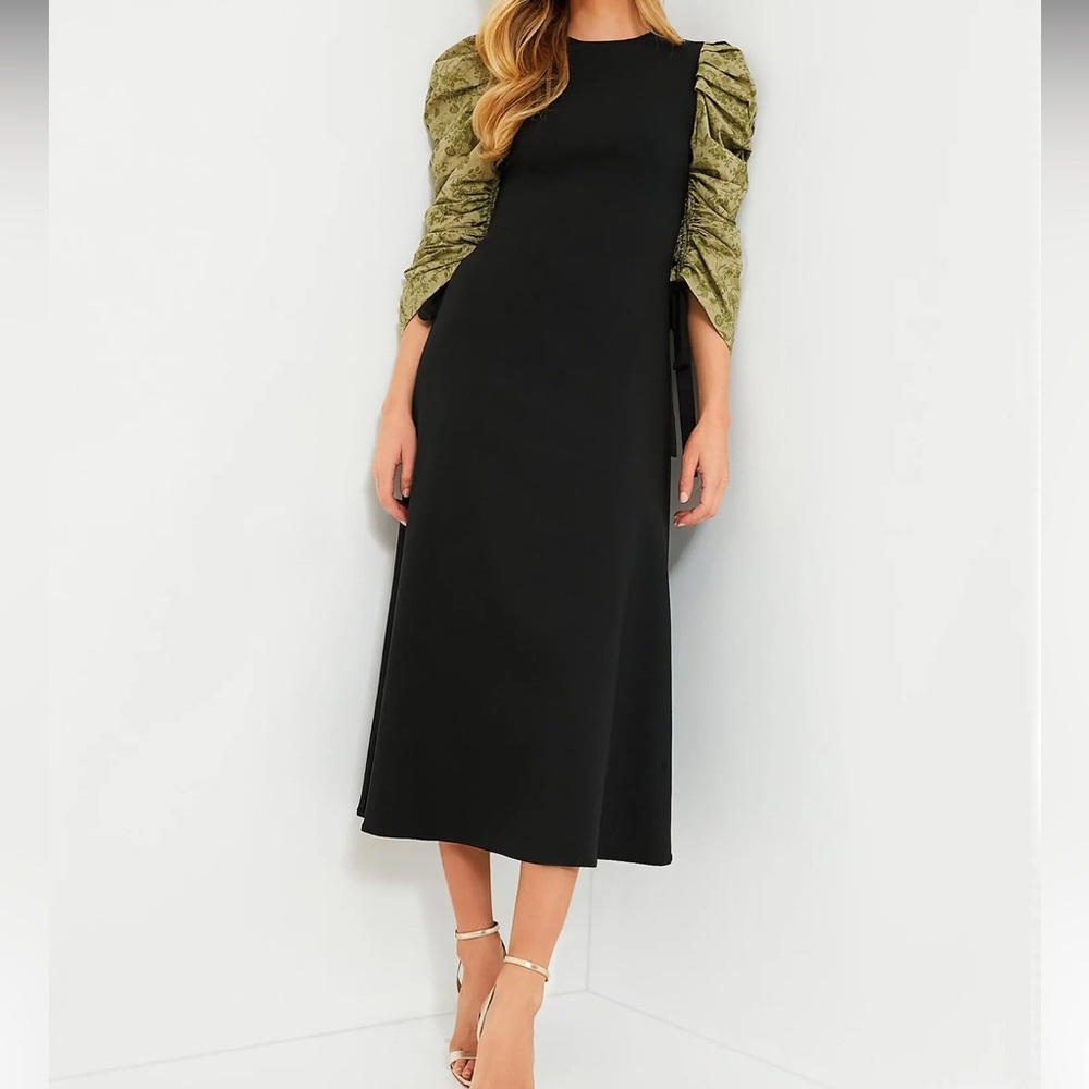 Tuckernuck Black Dress with Green Sleeves